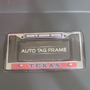 New Texas Auto Tag Frame - Black and Red "Don't Mess With Texas"